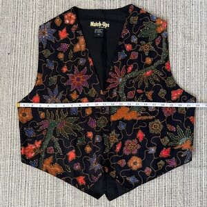 Vintage Beaded Floral Vest XL